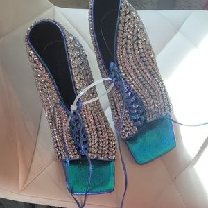 Azalea Wang Ariel Sandal Blue size 8